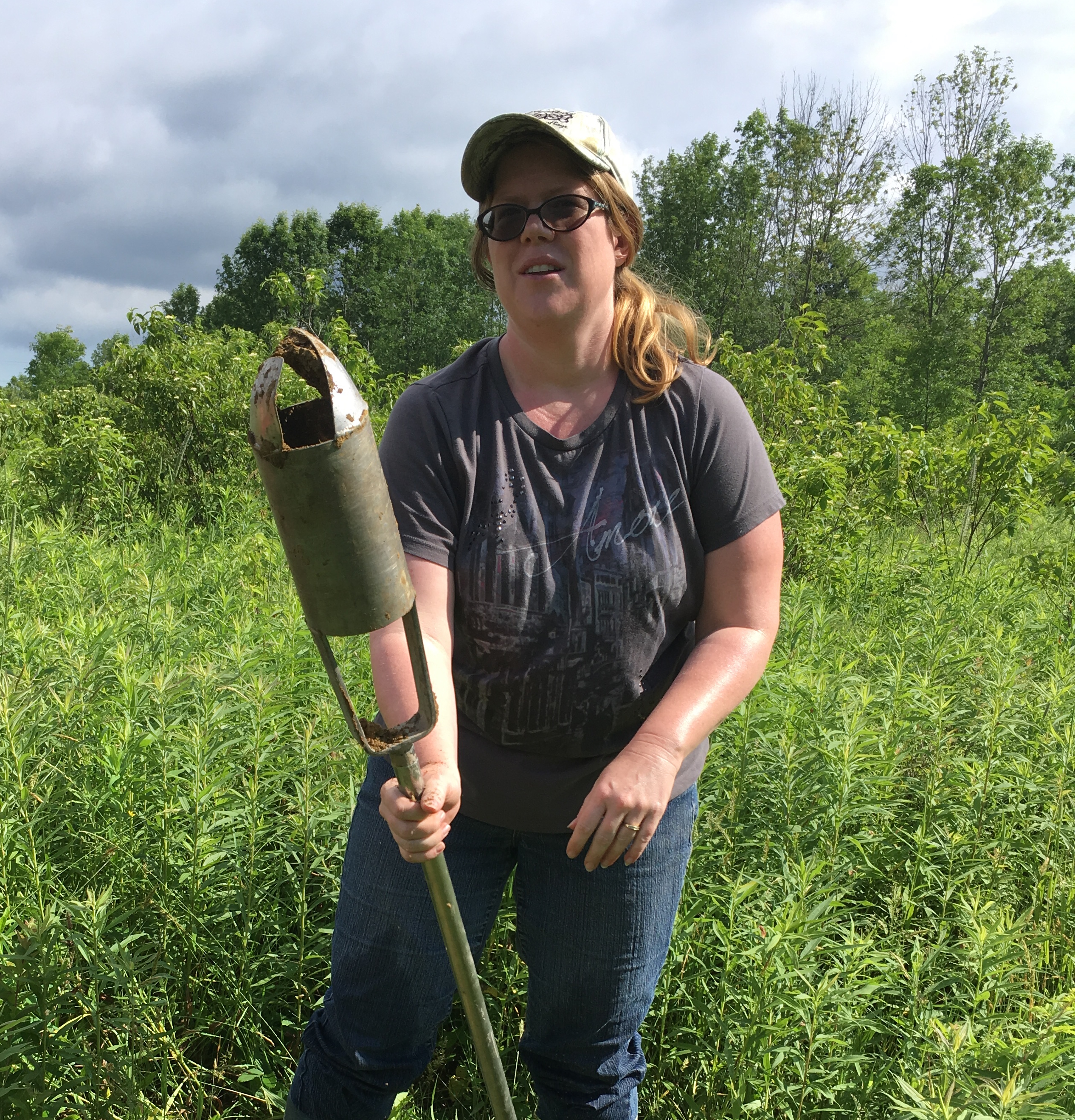 testing soil with auger